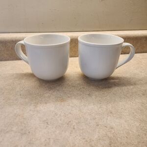 Crate&Barrel Classic White Ceramic Mugs